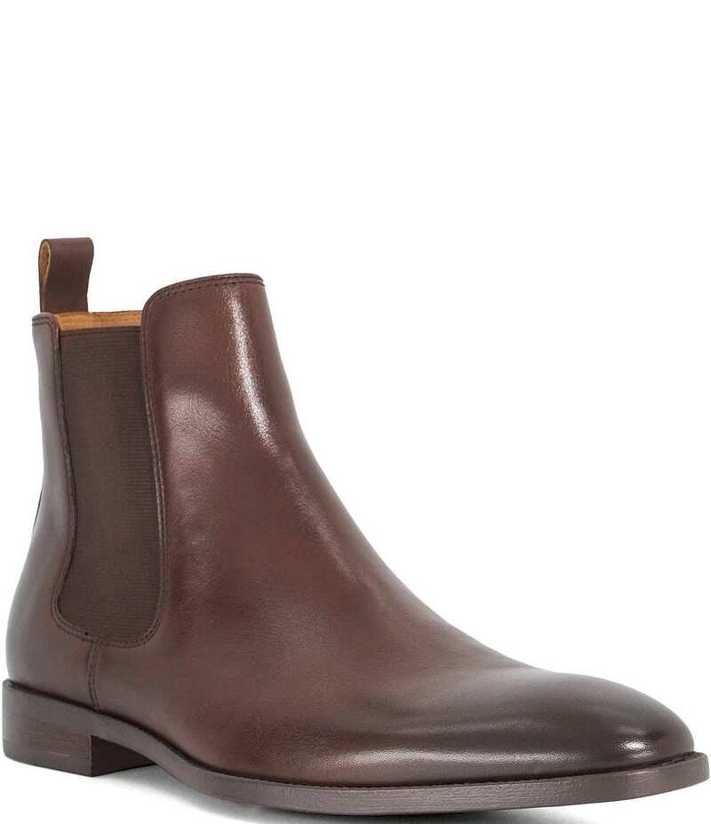 デューンロンドン メンズ シューズ ブーツ・レインブーツ チェルシーブーツ チェルシー ブーツ なめし革 Dune London Men\u0027s Matchin Leather Chelsea Boots Dark Brown 赤銅色