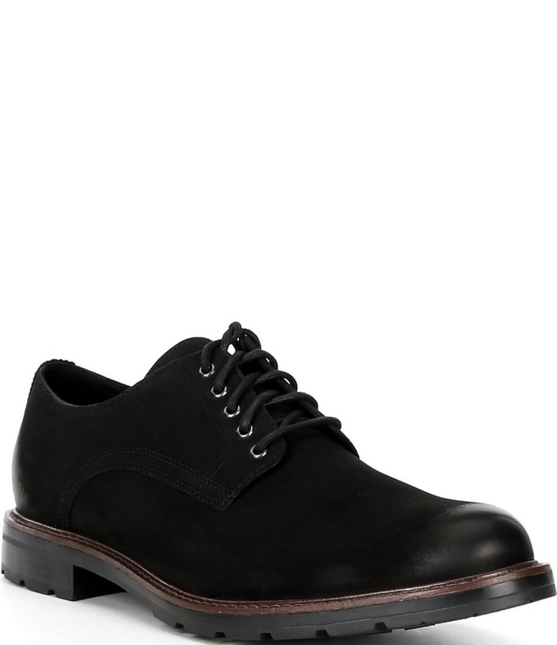 コールハーン メンズ シューズ ドレスシューズ オックスフォード Cole Haan Men's Chamberlin Grand Water Resistant Nubuck Plain Toe Oxfords Black/Black ブラック