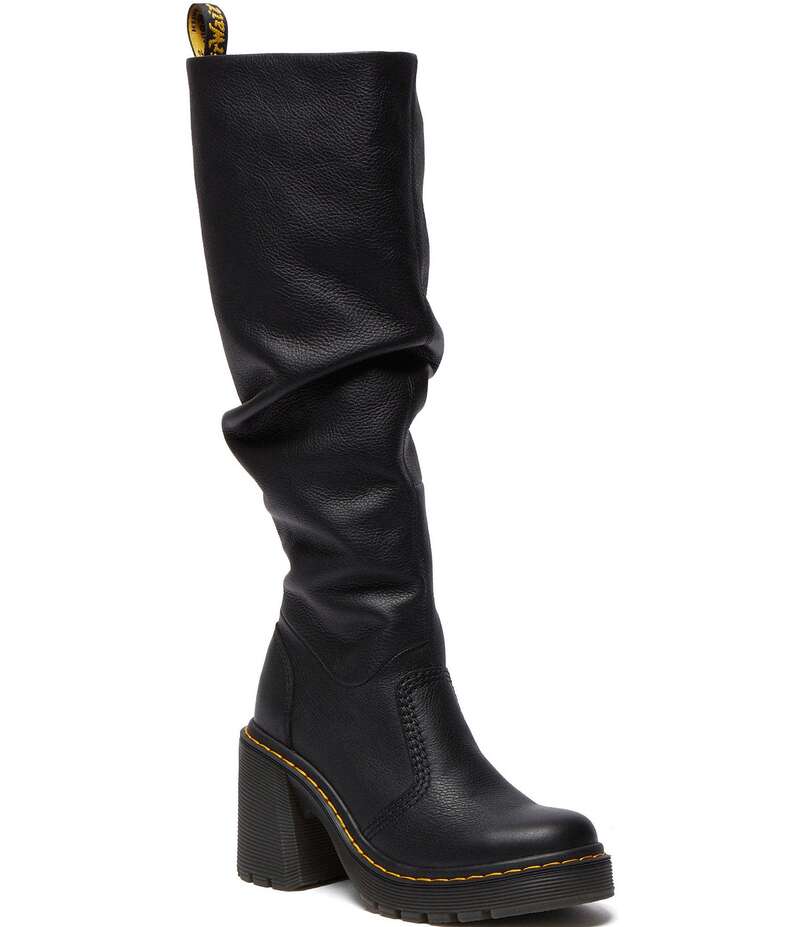 ドクターマーチン レディース シューズ ブーツ・レインブーツ トール ブーツ レザー ヒール Dr. Martens Women's Kasey Virginia Leather Heeled Tall Boots Black ブラック