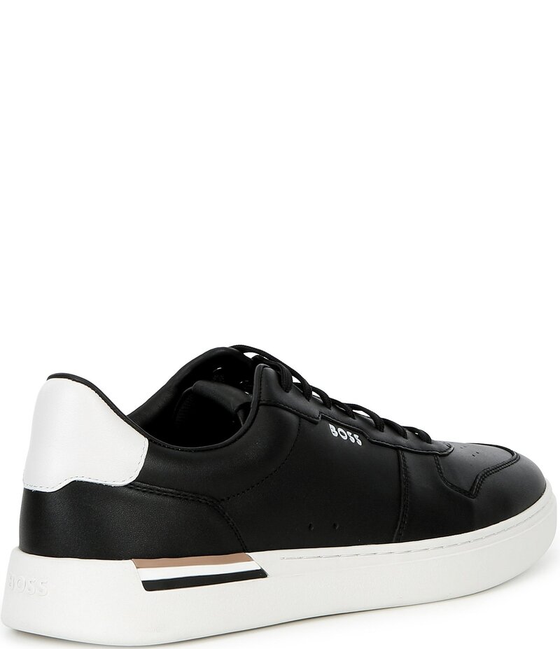 ヒューゴボス メンズ シューズ ドレスシューズ スニーカー レザー Hugo Boss Men's Clint Leather Sneakers Black ブラック|ReVida 店