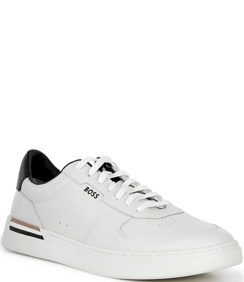 ヒューゴボス メンズ シューズ ドレスシューズ スニーカー レザー Hugo Boss Men's Clint Leather Sneakers White ホワイト