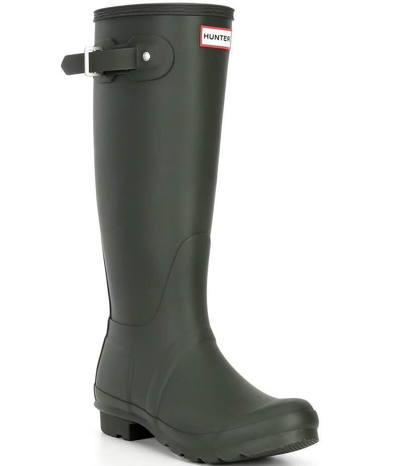 ハンター レディース シューズ ブーツ・レインブーツ Hunter Women's Original Matte Buckle Strap Rain Boots Dark Green グリーン