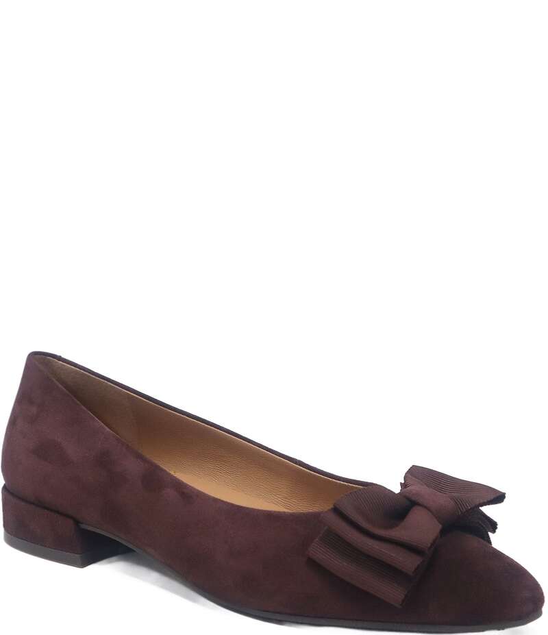 ジェントルソウルズ レディース シューズ パンプス スエードクロス Gentle Souls Atlas Suede Bow Dress Flats Burgundy バーガンディ