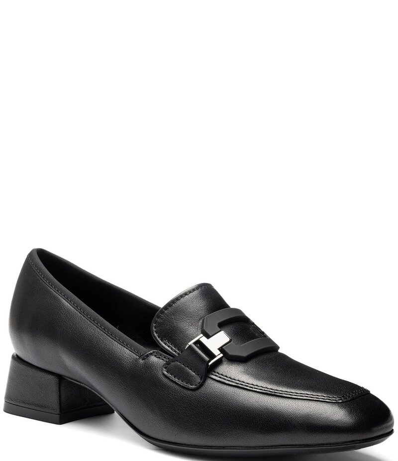 アラ レディース シューズ パンプス レザー ローファー ara Giza Leather Loafer Pumps Black ブラック｜ReVida 店