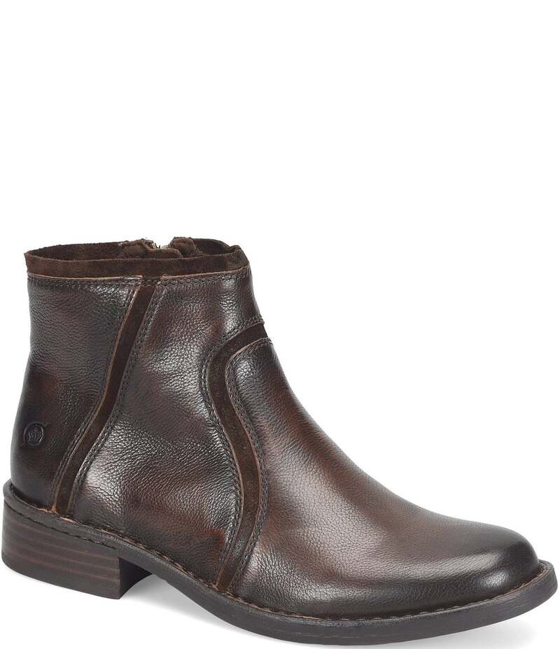 ボーン レディース シューズ ブーツ・レインブーツ レザー Born Cincy Leather Booties Brown Combo ブラウン｜ReVida 店 36,920円