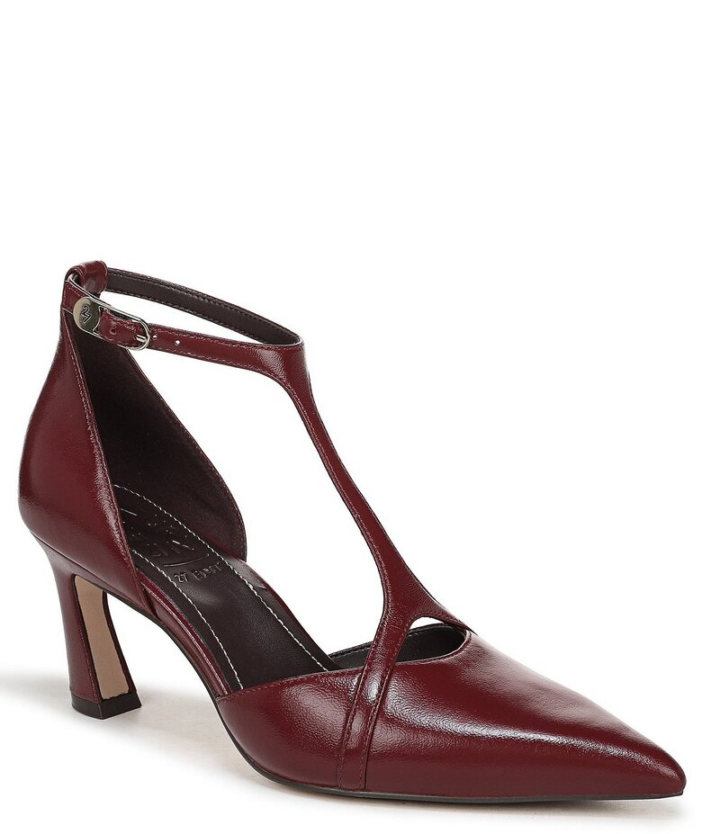 ナチュライザー レディース シューズ パンプス なめし革 Naturalizer Ezlyn Leather Pointed Toe T-Strap Dress Pumps Cranberry