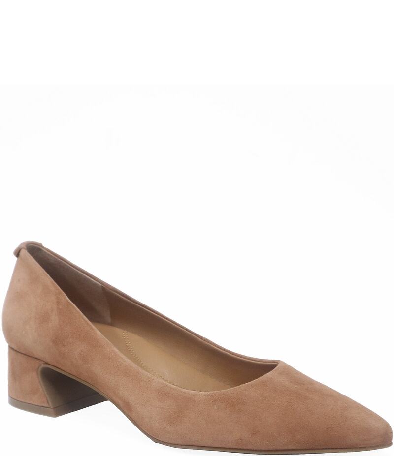 ジェントルソウルズ レディース シューズ パンプス スエードクロス 踵 Gentle Souls Gardena Suede Block Heel Pumps Camel 駱駝