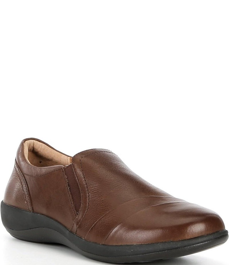 エイトレックス レディース シューズ スニーカー なめし革 Aetrex Helena Leather Slip On Sneakers Dark Brown 赤銅色