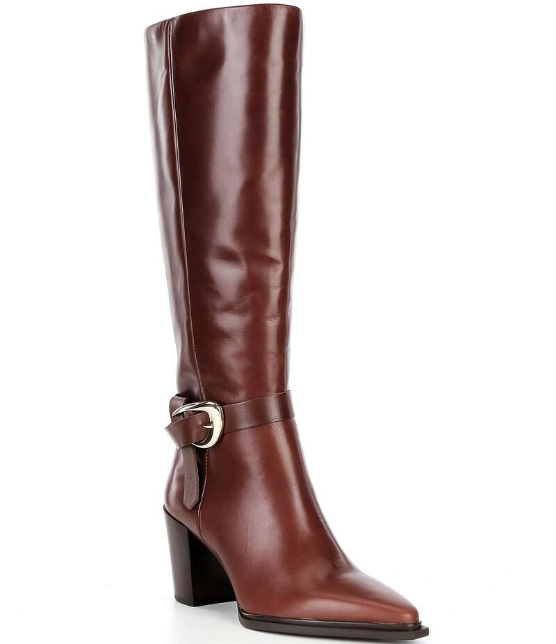 アントニオ メラーニ レディース シューズ ブーツ・レインブーツ レザー Antonio Melani Greer Leather Buckle Hardware Belted Dress Boots Pecan Pie