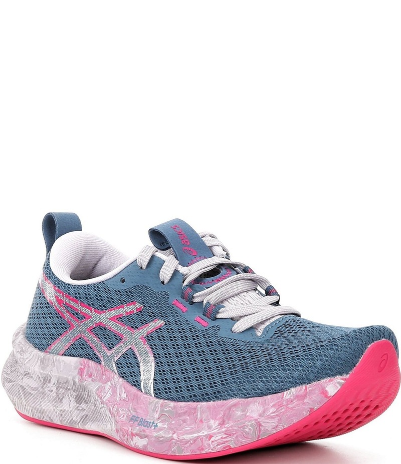 アシックス レディース シューズ スニーカー プリント ASICS Women's Noosa Tri 16 Printed Outsole Running Shoes Winter Sea/Bright Rose|ReVida 店