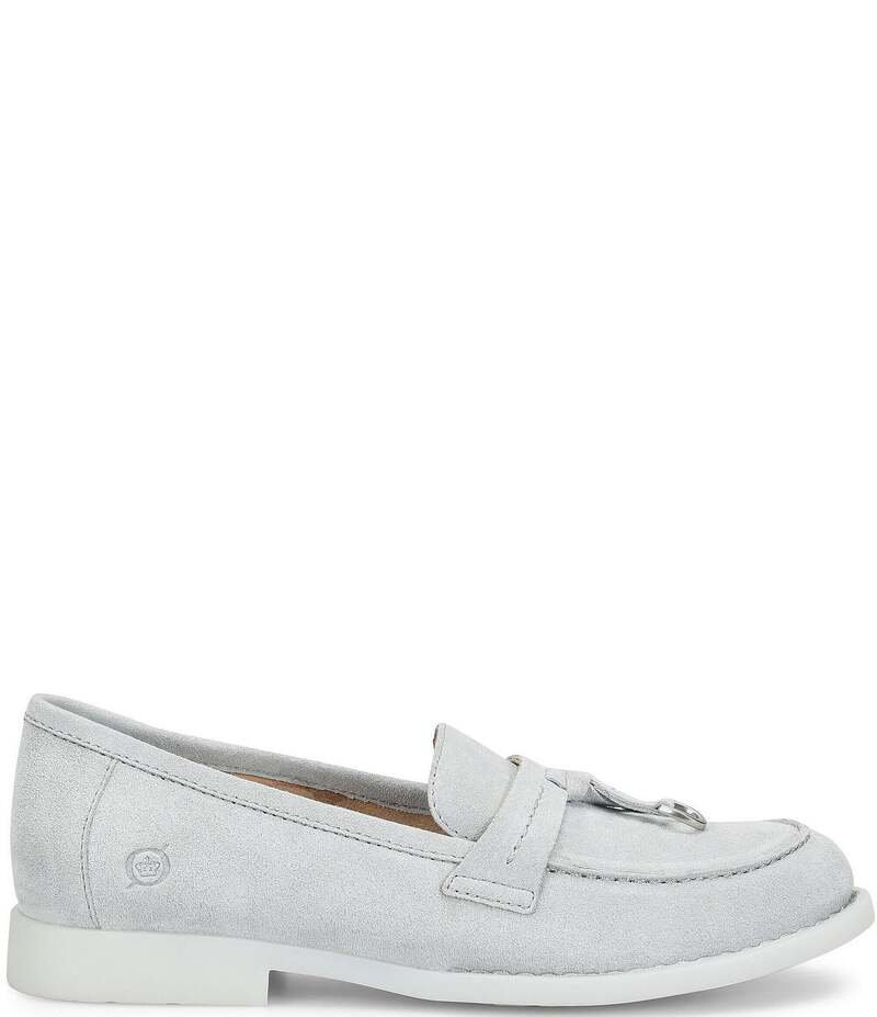 ボーン レディース シューズ パンプス スエード ローファー Born Mika Suede Tassel Loafers Grey グレー