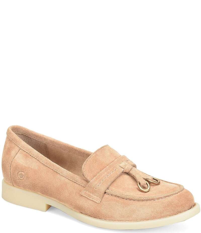ボーン レディース シューズ パンプス スエード ローファー Born Mika Suede Tassel Loafers Natural Sand サンド