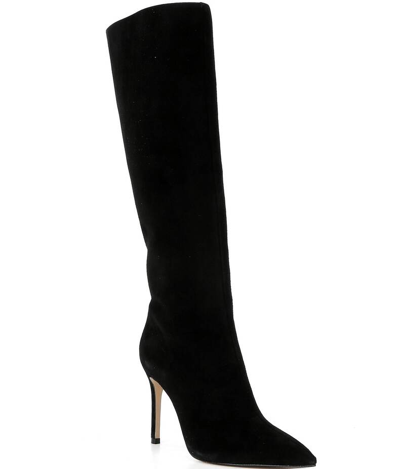 ジャンビニ レディース シューズ ブーツ・レインブーツ トール スエード ブーツ Gianni Bini Salah Suede Tall Stiletto Dress Boots Black ブラック