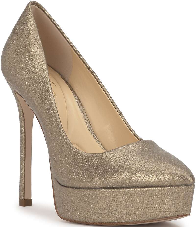 ジェシカシンプソン レディース シューズ パンプス プラットフォーム Jessica Simpson Sinelia Snake Embossed Platform Pumps Bronze