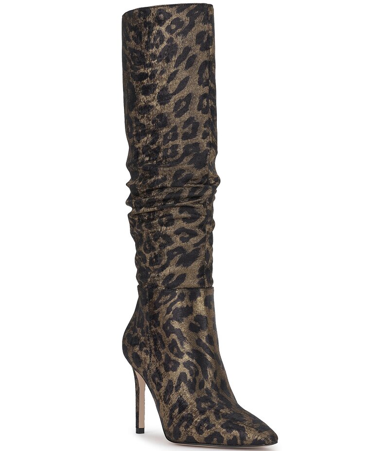 ジェシカシンプソン レディース シューズ ブーツ・レインブーツ プリント ブーツ Jessica Simpson Ohena Slouch Leopard Print Knee High Boots Golden Copper アニマル