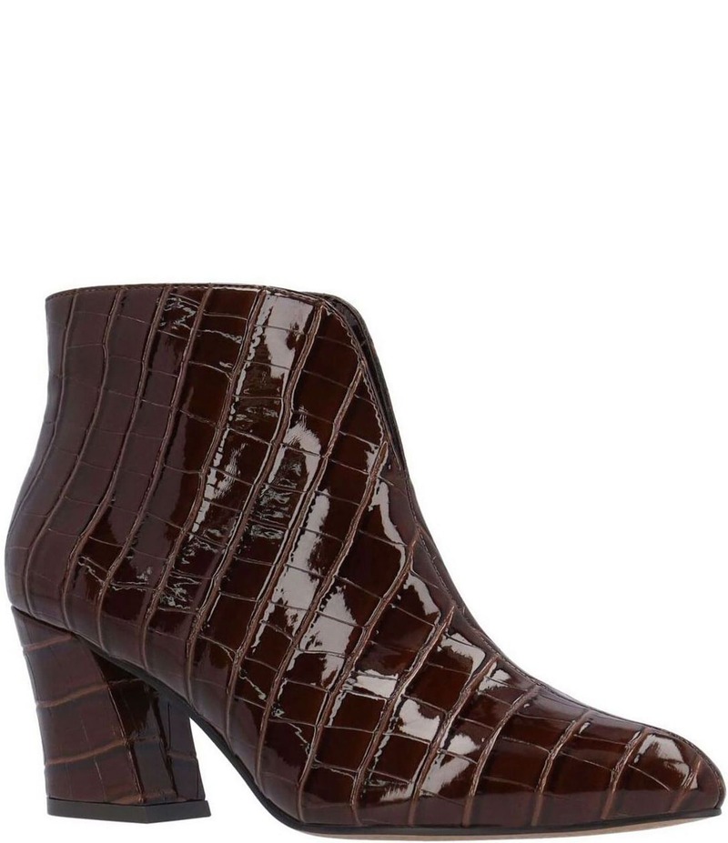 ジェイレニー レディース シューズ ブーツ・レインブーツ J. Renee Tatum Croco Embossed Patent Dress Booties Brown ブラウン｜ReVida 店