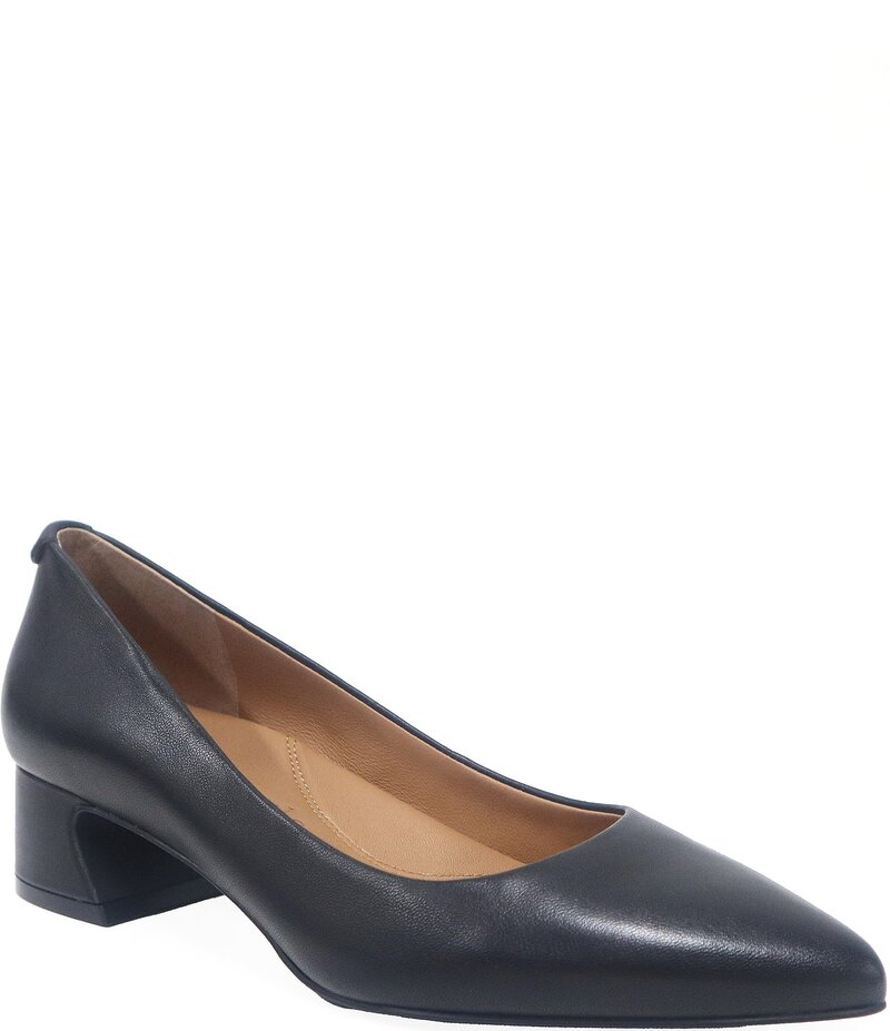 ジェントルソウルズ レディース シューズ パンプス なめし革 踵 Gentle Souls Gardena Leather Block Heel Pumps Black 黒いこと