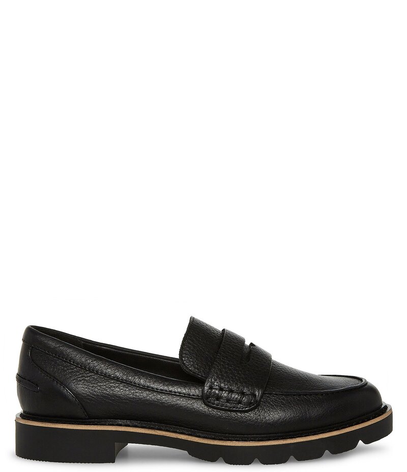 金髪 レディース シューズ オックスフォード なめし革 置き目毛革 Blondo Penny Waterproof Leather Loafers Black 黒いこと レディース靴-ローファー