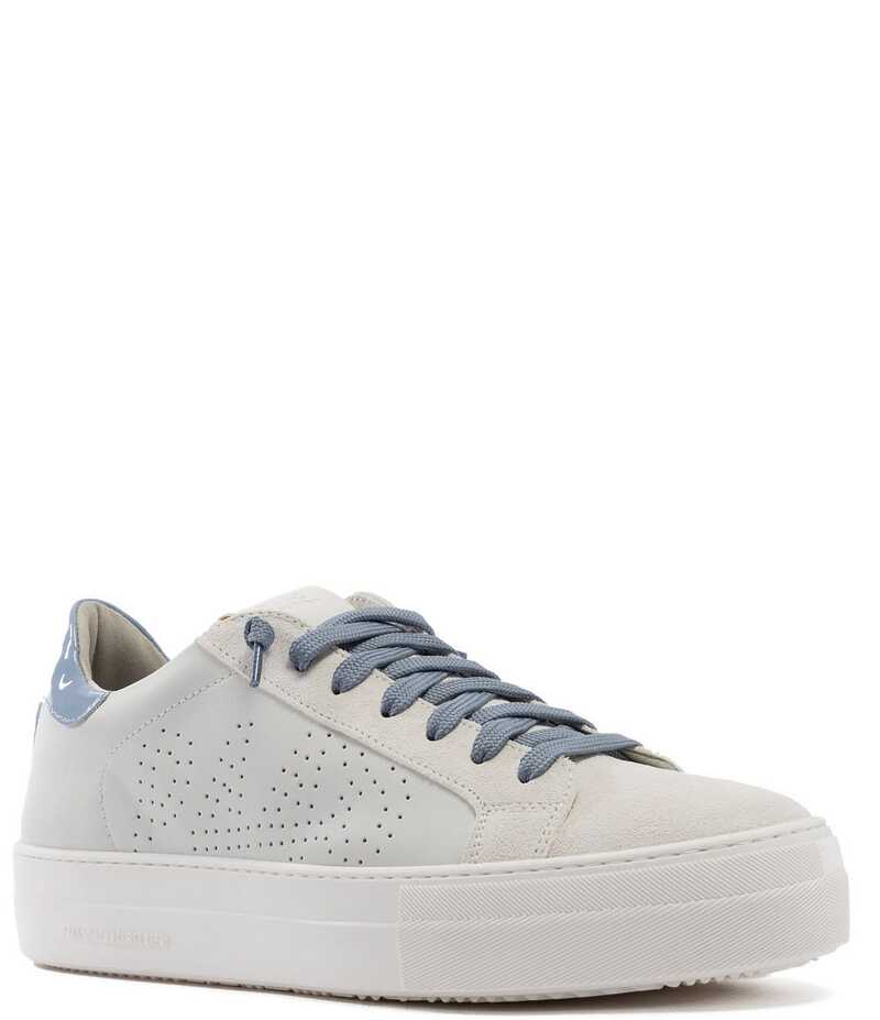 ピーフォーフォーエイト レディース ボトムス カジュアルパンツ プラットフォーム スニーカー レザー P448 Thea Leather and Patent Platform Sneakers Piuma-Sky｜ReVida 店