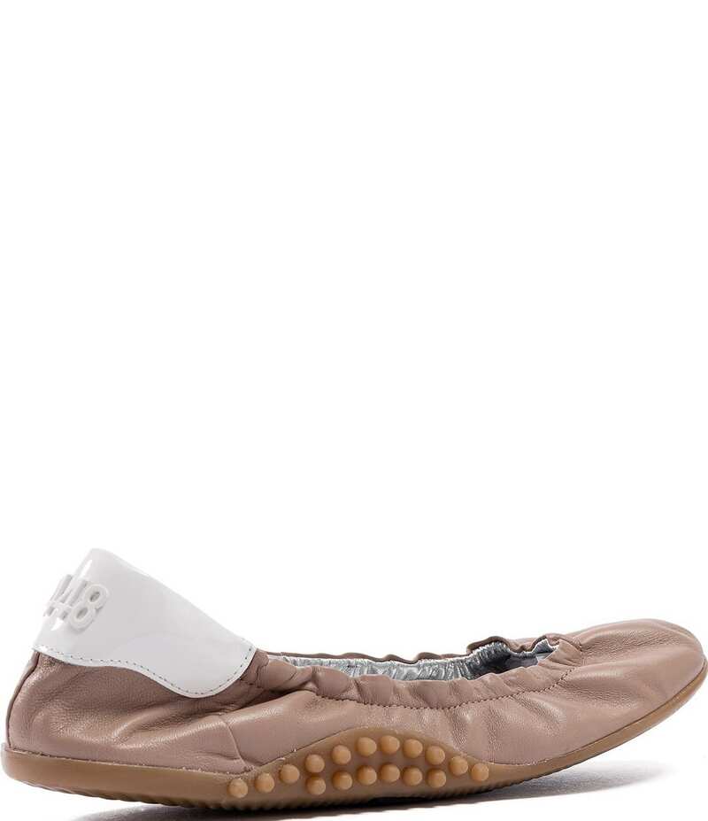 ピーフォーフォーエイト レディース シューズ パンプス レザー P448 Stella Leather Ballet Flats Nude-Black ブラック