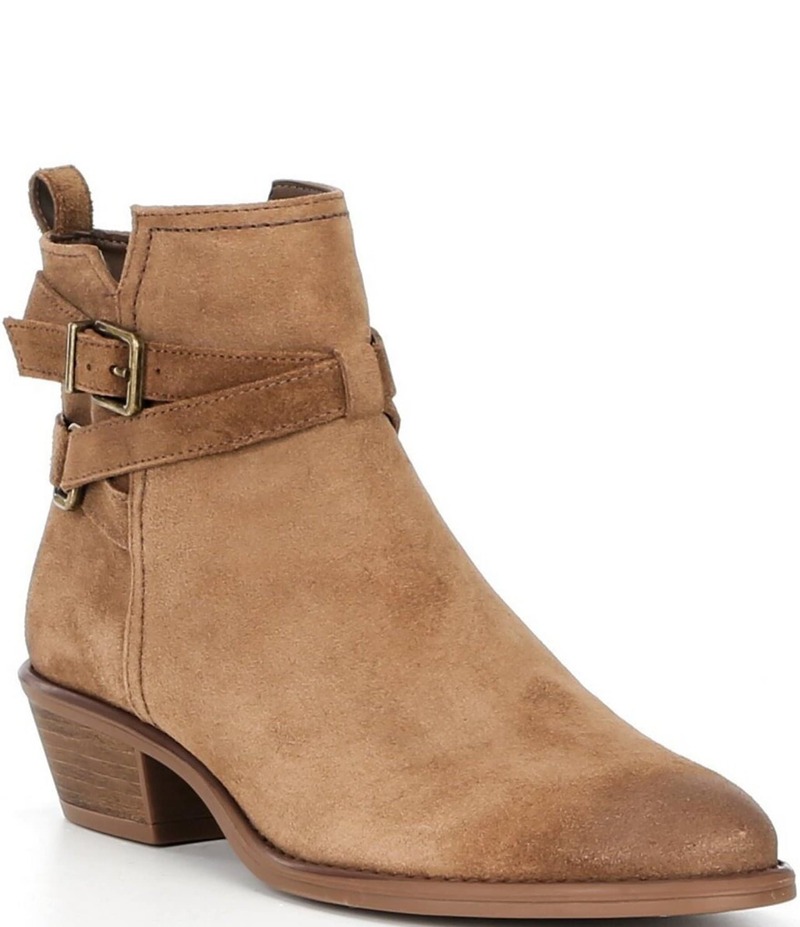 カッパーキー レディース シューズ ブーツ・レインブーツ スエード ブーツ Copper Key Fairly Suede Buckle Hardware Booties Walnut