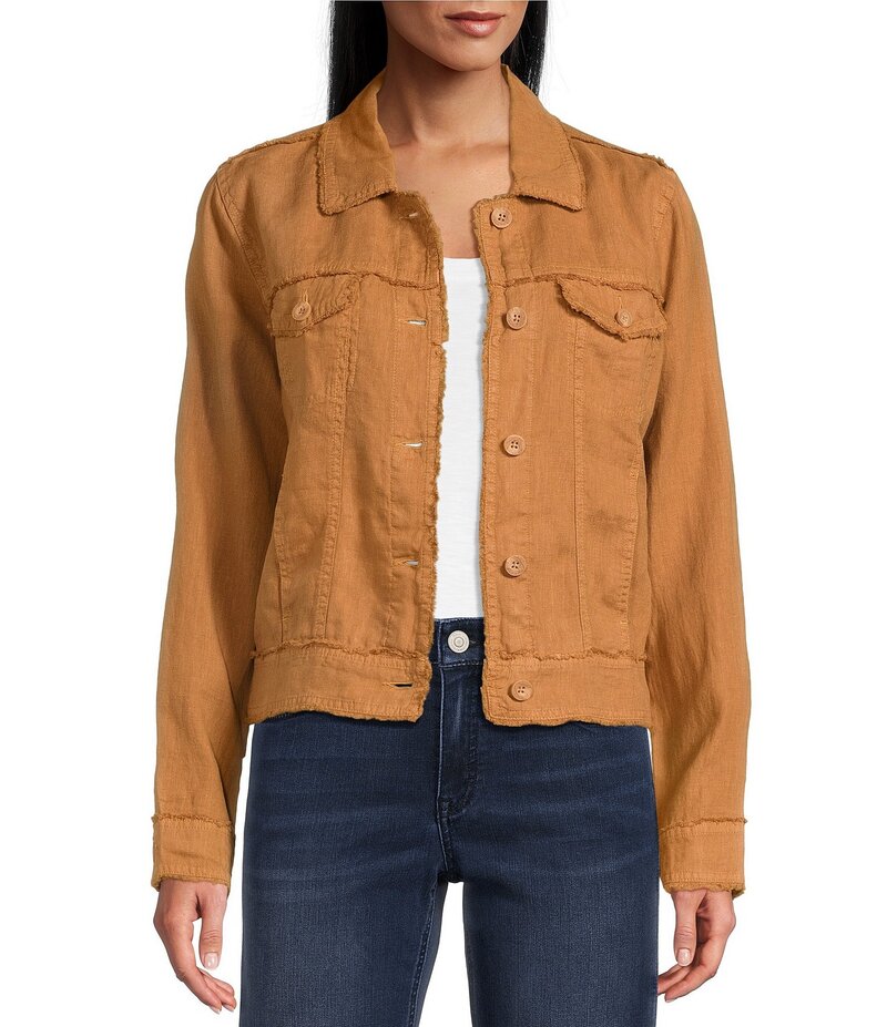 トッミーバハマ レディース アウター 上衣・上衣 上衣 Tommy Bahama Two Palm Raw Edge Point Collar Long Sleeve Button Front Jacket Golden