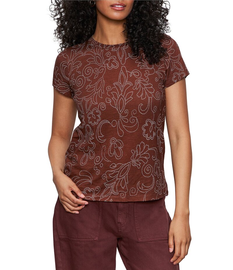 サンクチュアリー レディース トップス シャツ クルーネック プリント Tシャツ Sanctuary The Perfect Tee Printed Crew Neck Short Sleeve Top Boheme