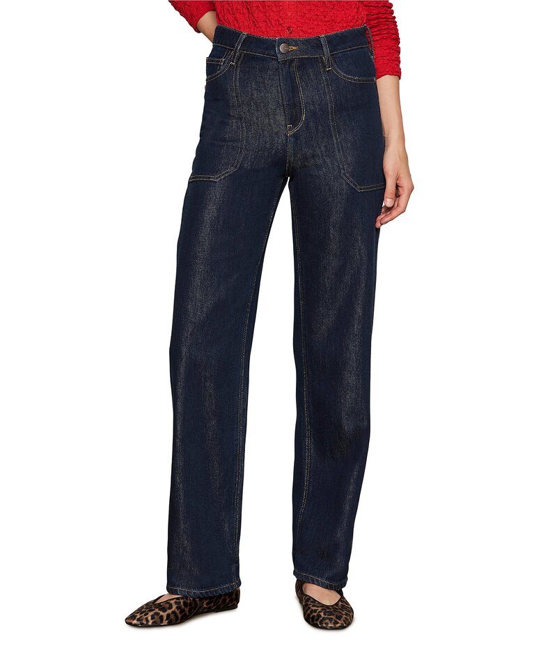 サンクチュアリー レディース ボトムス デニムパンツ ストレート ジーンズ Sanctuary Soleil 90s Straight Leg High Rise Jeans Indigo Dark Raw Rinse インディゴ 14,045円