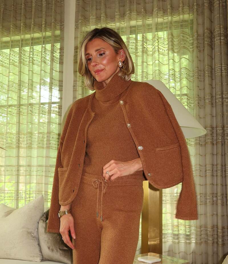 スプレンディット レディース アウター ニット・セーター クルーネック カーディガン Splendid x Cella Jane Blog Crew Neck Long Sleeve Cardigan Caramel
