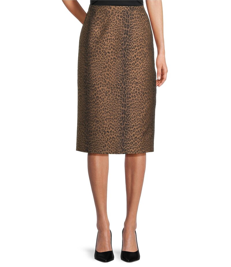 タラジャーモン レディース ボトムス スカート プリント Tara Jarmon Jaden Leopard Print Pencil Skirt Noisette アニマル