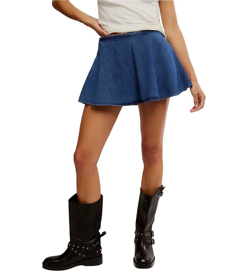 フリーピープル レディース ボトムス スカート デニム Free People We The Free Paradise Found Denim Skort Mid Indigo インディゴ