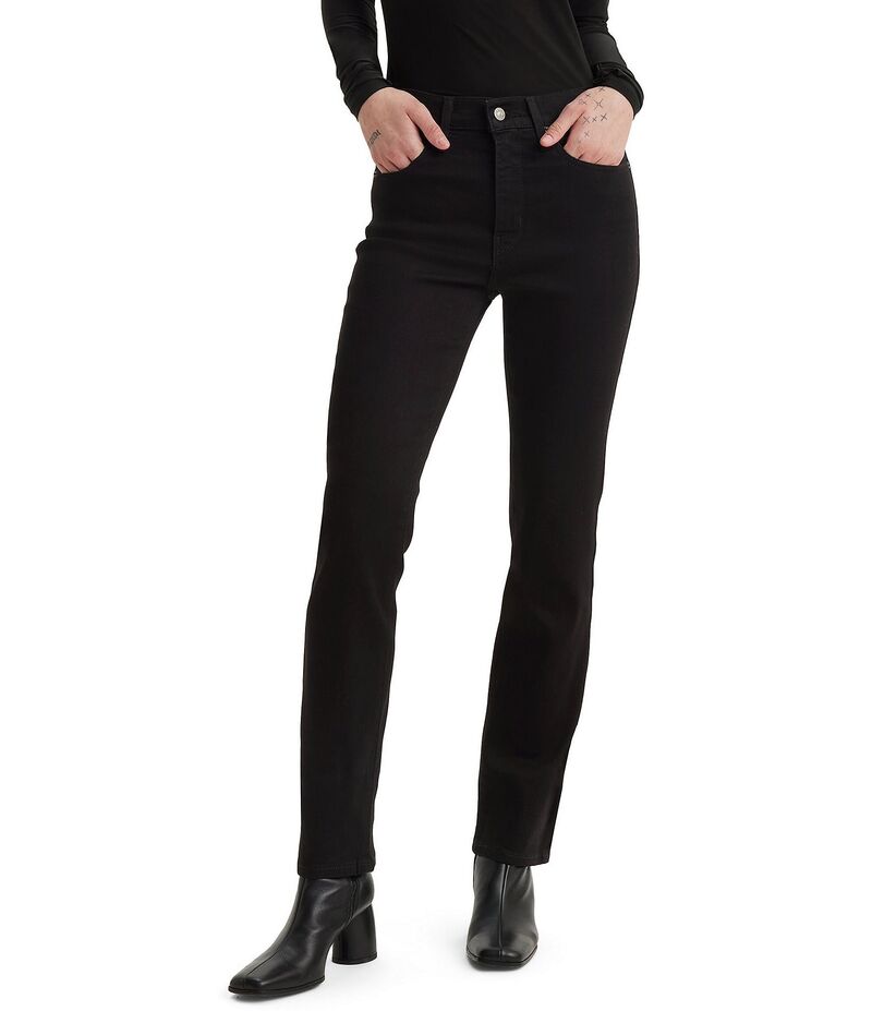 リーバイス レディース ボトムス デニムパンツ ストレート ジーンズ Levi'sR 724 High Rise Straight Leg Jeans Soft Black ブラック|ReVida 店