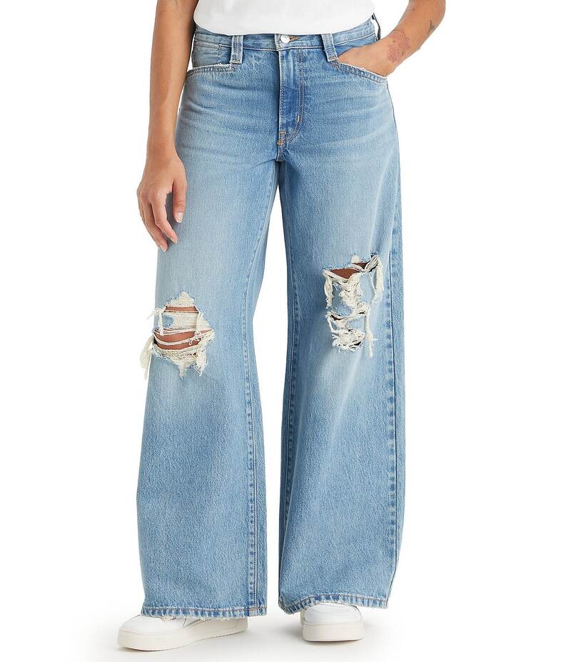 リーヴァイズジーンズ レディース ボトムス ジーンズズボン下 ワイドレッグ デニム Levi\u0027sR 94 Mid Rise Wide Leg Baggy Jeans Not In The Mood レディースファッション-パンツ