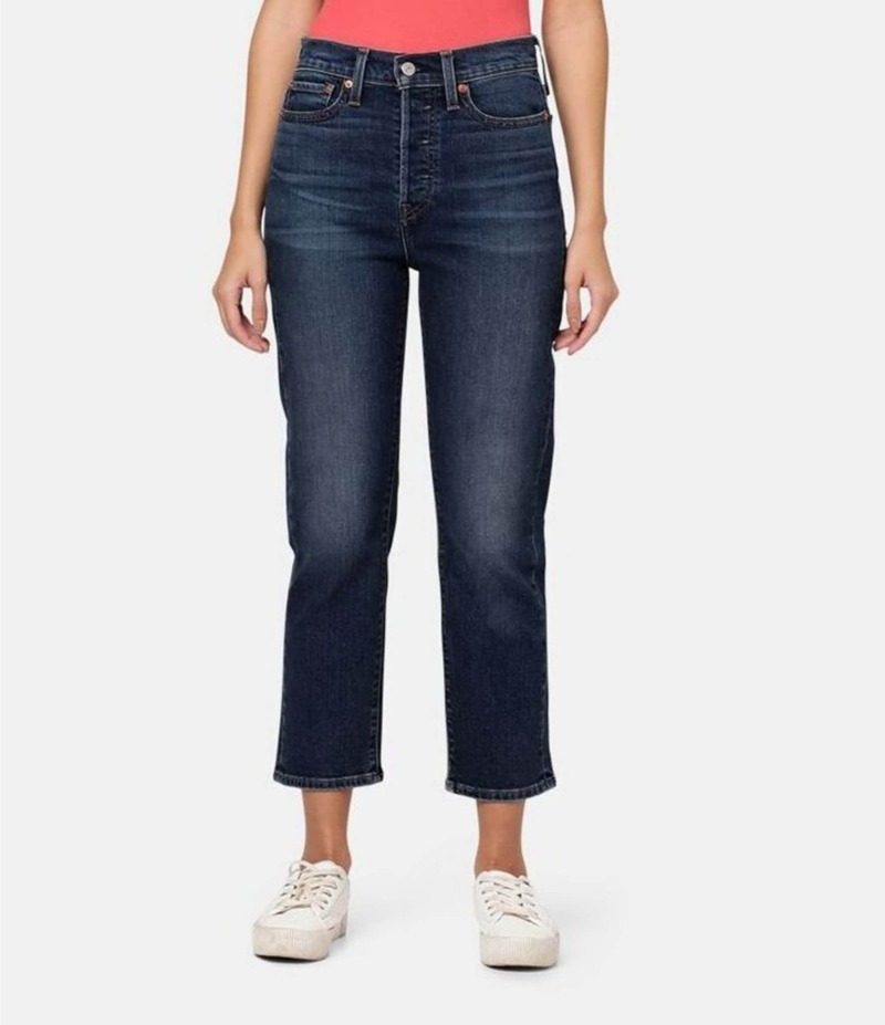 リーヴァイズジーンズ レディース ボトムス ジーンズズボン下 引っ切りない デニム Levi\u0027sR Wedgie High Rise Straight Leg Jeans Indigo Here We Go インディゴ パンツ-ボトムス