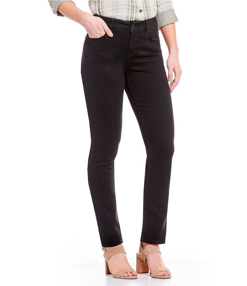 コード ブルー レディース ボトムス デニムパンツ ストレート プチ チェルシー ジーンズ Code Bleu Petite Size Chelsea Slimming Straight Leg Jeans Black Rinse ブラック｜ReVida 店