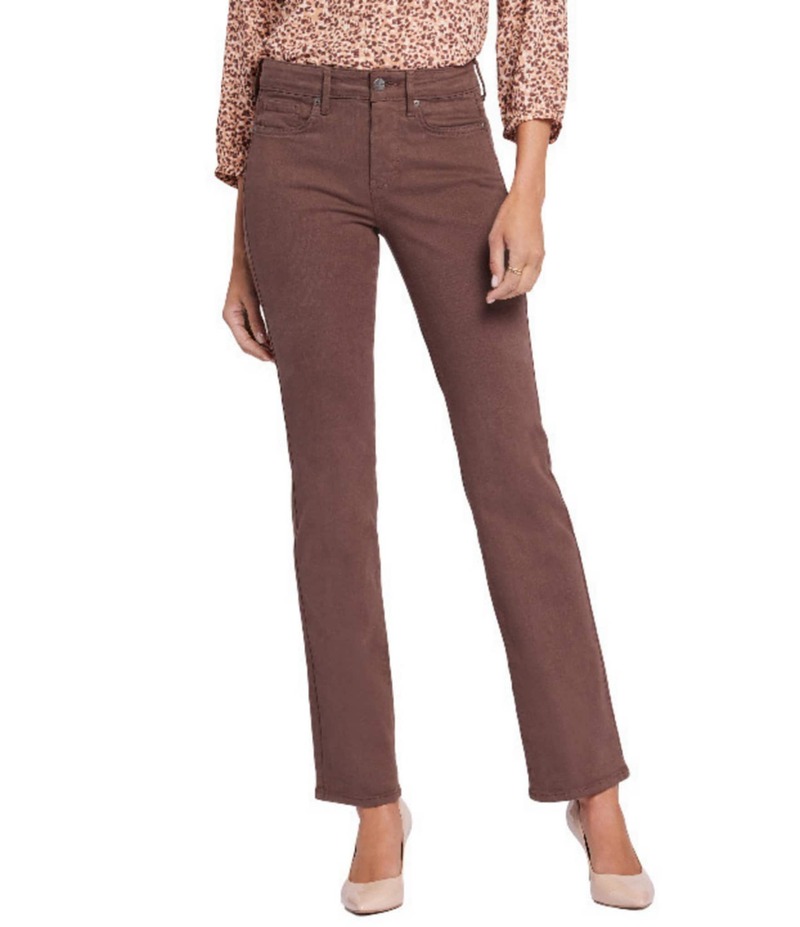 エヌワイディージェイ レディース ボトムス カジュアルパンツ ストレート プチ アンクル ジーンズ NYDJ Petite Size Marilyn Straight Leg Ankle Length Jeans Coffee Bean コーヒー|ReVida 店