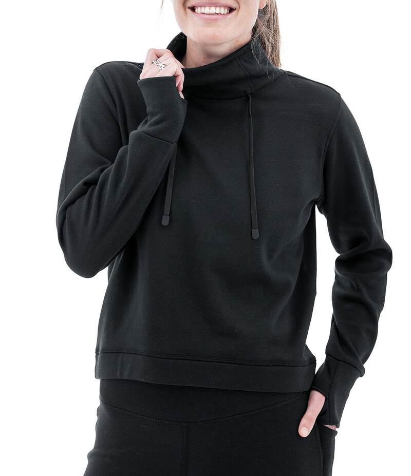 アベンチュラ レディース トップス シャツ モックネック フリース Aventura Long Sleeve Thumbholes Mock Neck Sustainable Fleece Dogwalker Top Black ブラック