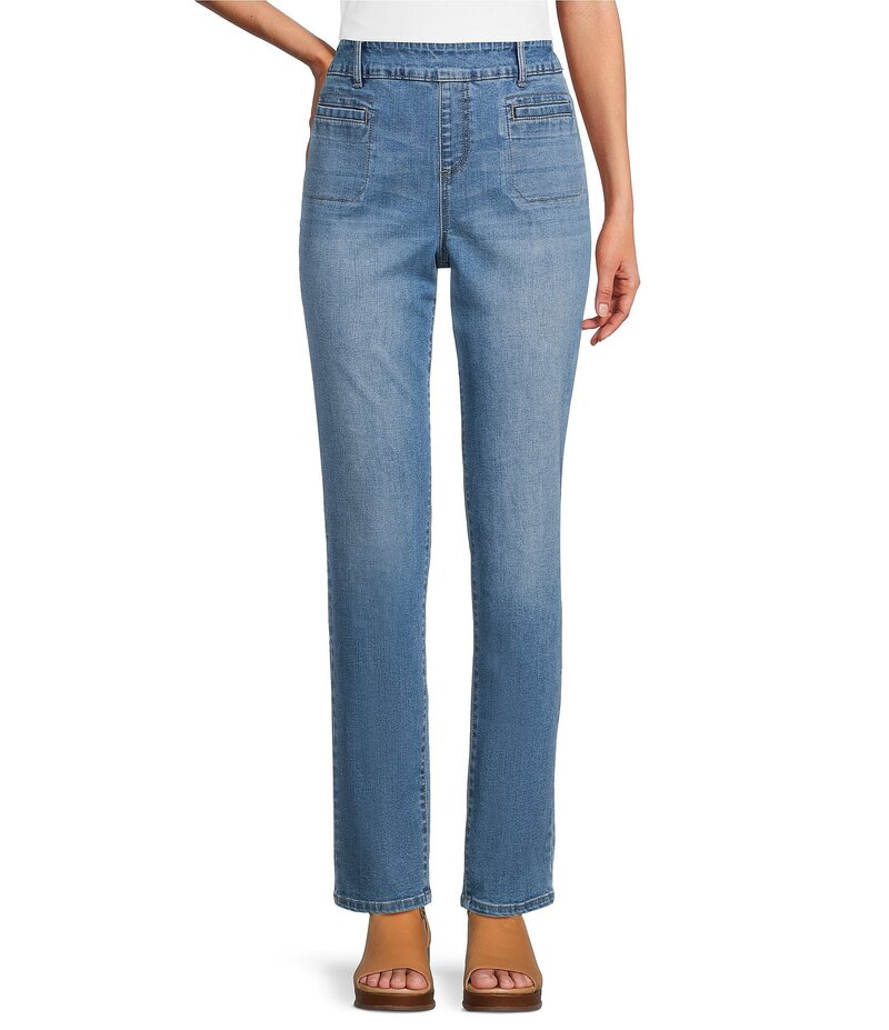 酉の方角刎ね上がる レディース ボトムス 心地好いズボン下 引っ切り無い ズボン下 Westbound High Rise Patch Pocket Straight Leg Pull-On Pants Very Blue 青み