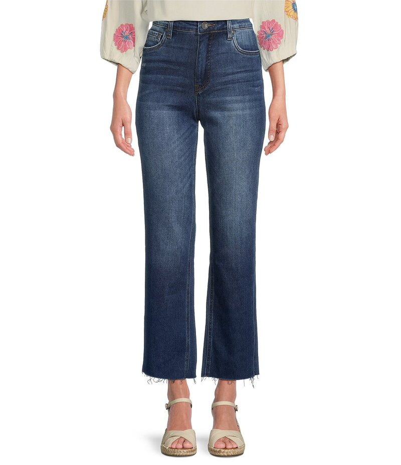 カットフロムザクロス レディース ボトムス カジュアルパンツ プチ デニム ジーンズ KUT from the Kloth Petite Size Kelsey High Rise Flare-Inset Leg Fab Ab Technology Stretch Denim Jeans Royal Wash/Dark Stone Base Wash ストーン