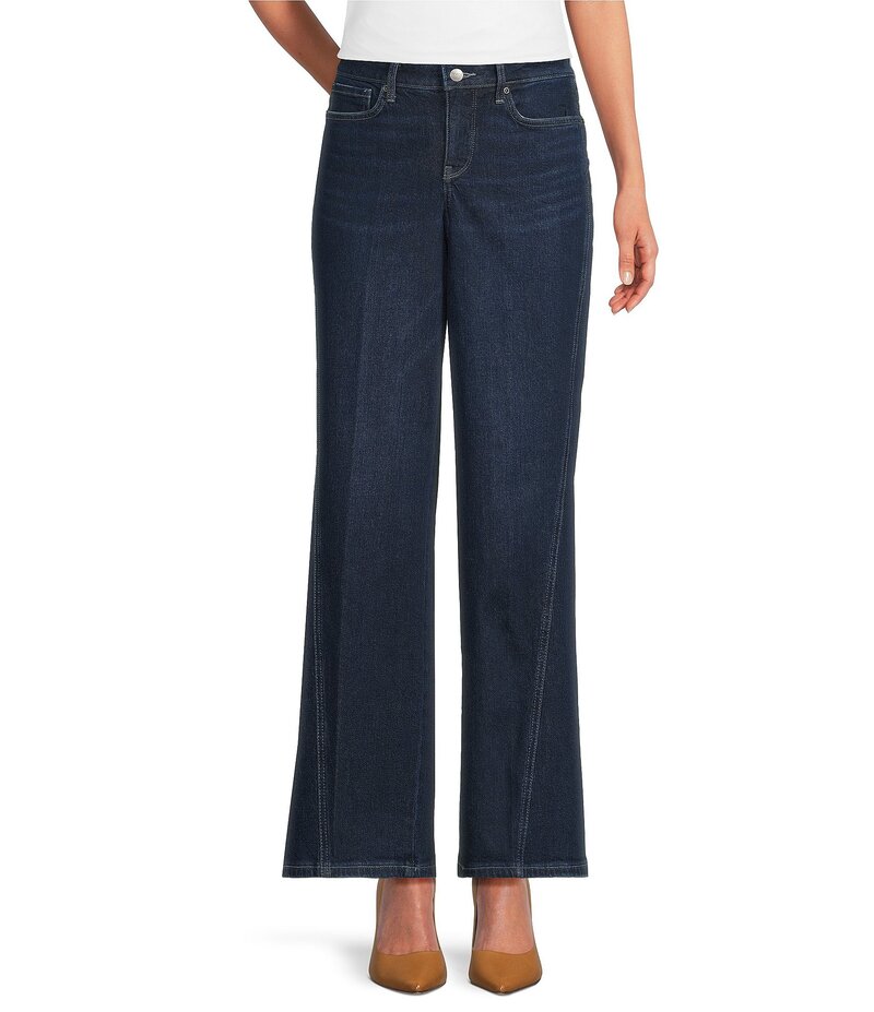 エヌワイディージェイ レディース ボトムス デニムパンツ ワイドレッグ プチ デニム ジーンズ NYDJ Petite Size Teresa Lift TuckR Technology Wide Leg Denim Jeans Ink Skyline デニム|ReVida 店