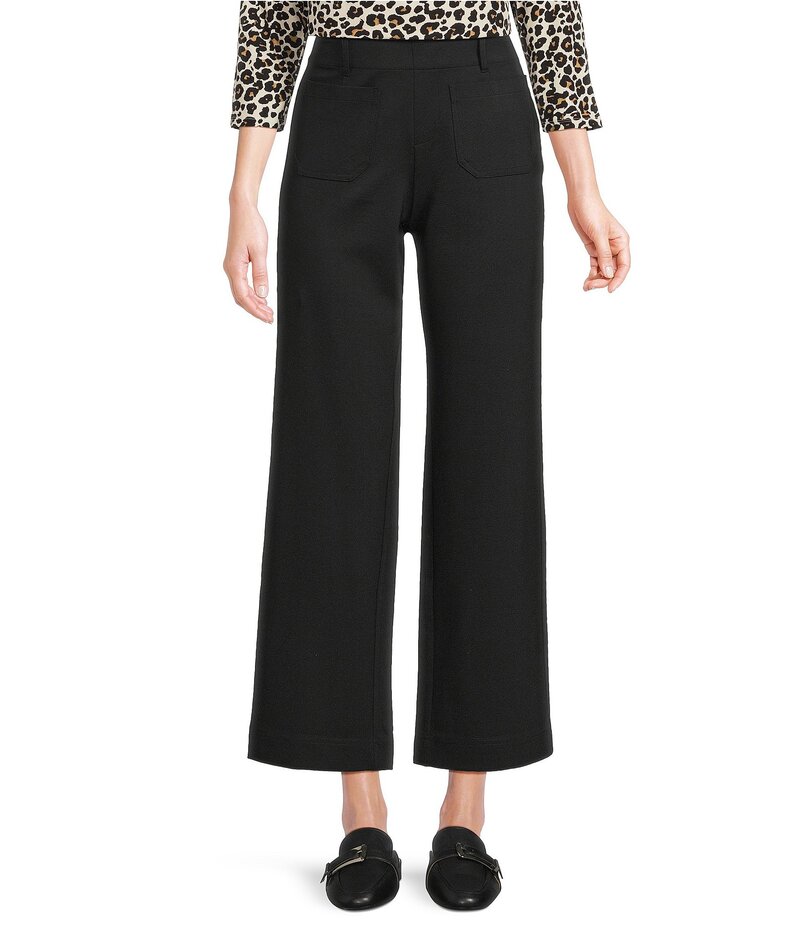 はたご屋トロ レディース ボトムス 心地好いズボン下 ズボン下 クロップド 編み物 Intro Mae Double Knit Relaxed Pull-On Cropped Pants Ebony Black 黒いこと