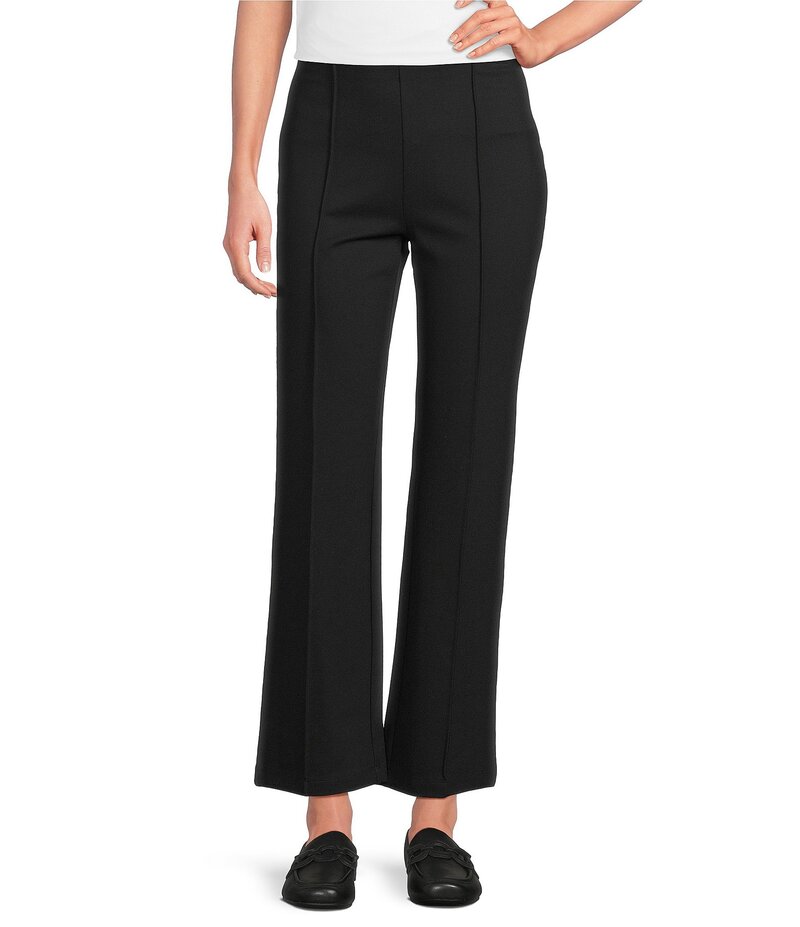 マルチプルズ レディース ボトムス 心地好いズボン下 ズボン下 アンクル Multiples Solid 4-Way Stretch Ponte Elastic No-Waist Pintuck Pull-On Ankle Pants Black 黒いこと