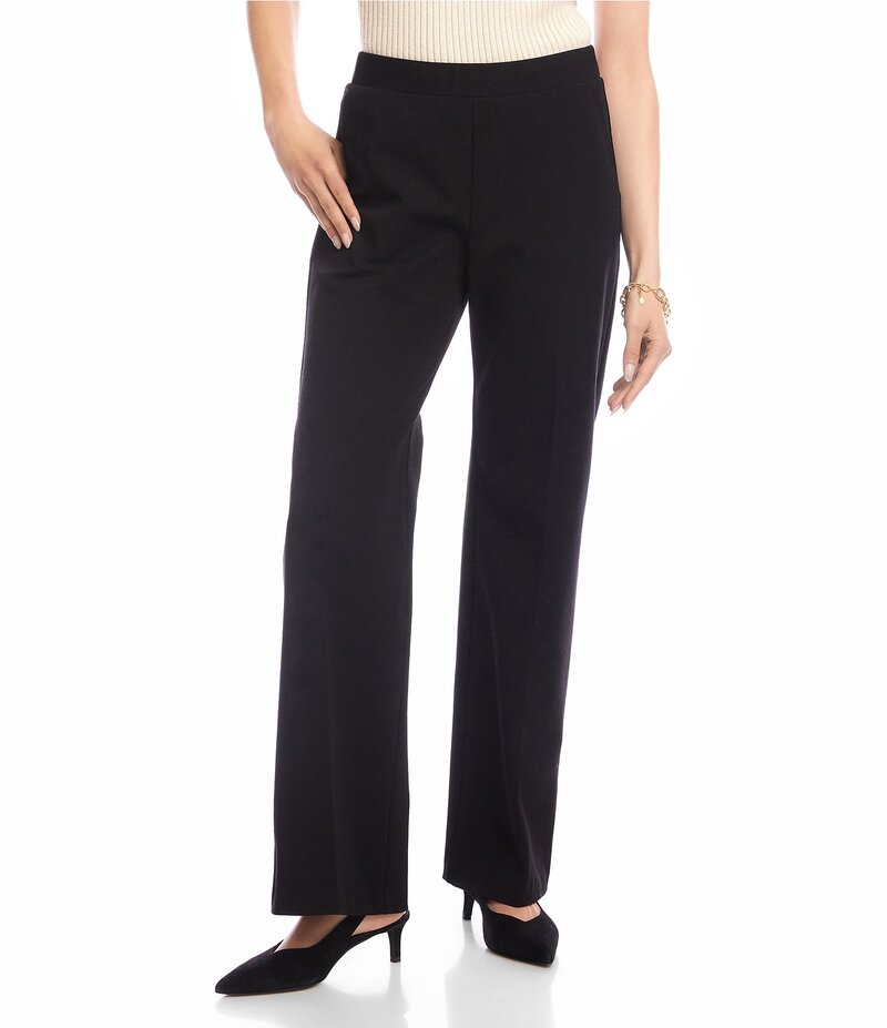 カレンケーン レディース ボトムス カジュアルパンツ ストレート パンツ Karen Kane Emily Straight Leg Pull-On Pants Black ブラック|ReVida 店