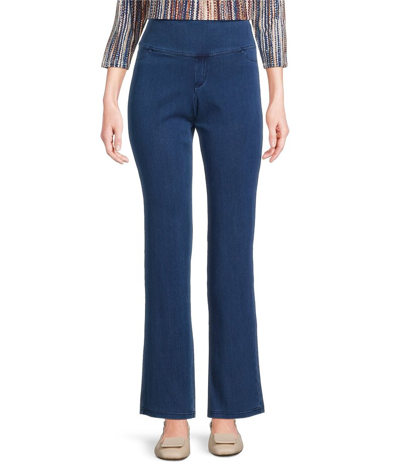 イントロ レディース ボトムス カジュアルパンツ パンツ デニム ブーツ ニット Intro Teri Tummy Control Waist Baby Boot Leg Pull-On Knit Denim Pants Marine Wash デニム