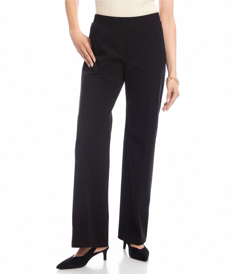 カレンケーン レディース ボトムス カジュアルパンツ ストレート プチ パンツ Karen Kane Petite Size Emily Straight Leg Pull-On Pants Black ブラック|ReVida 店