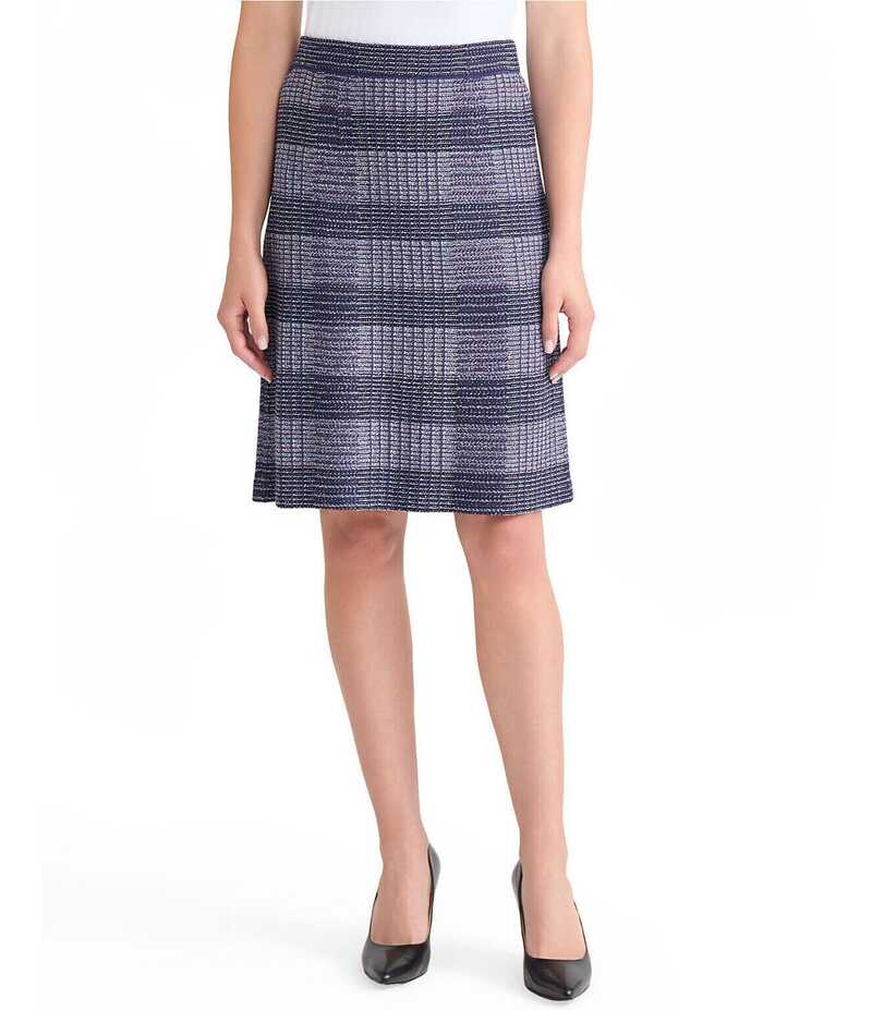 ミソック レディース ボトムス スカート ニット MISOOK Plaid Knit Straight Pull-On Skirt Lazuli Blue Multi ブルー