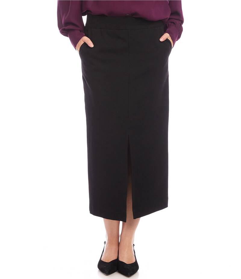 カレンケーン レディース ボトムス スカート ミディ Karen Kane Lizbeth Stretch Twill Straight High Waisted Midi Skirt Black ブラック