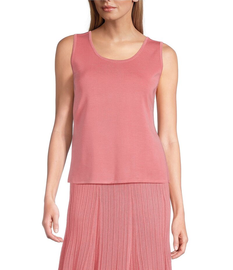 ミソック レディース トップス シャツ ノースリーブ ニット MISOOK Knit Double Scoop Neck Sleeveless Tank Honeysuckle|ReVida 店