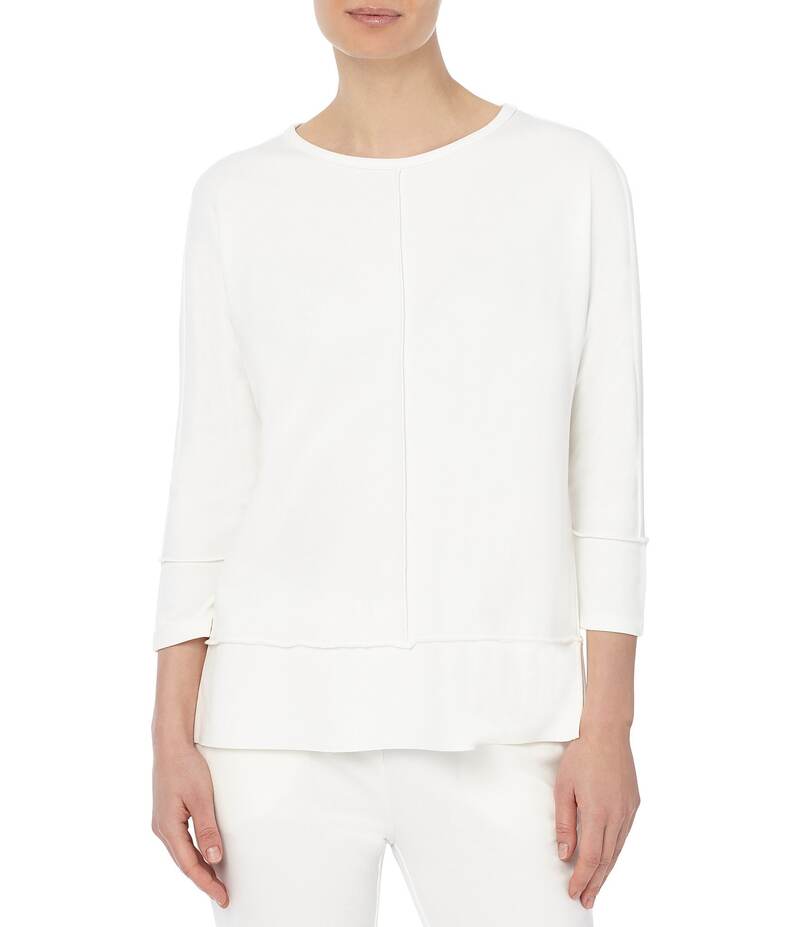ジョーンズニューヨーク レディース トップス シャツ クルーネック Jones New York Front Seam 3/4 Dolman Sleeve Crew Neck Top NYC White ホワイト
