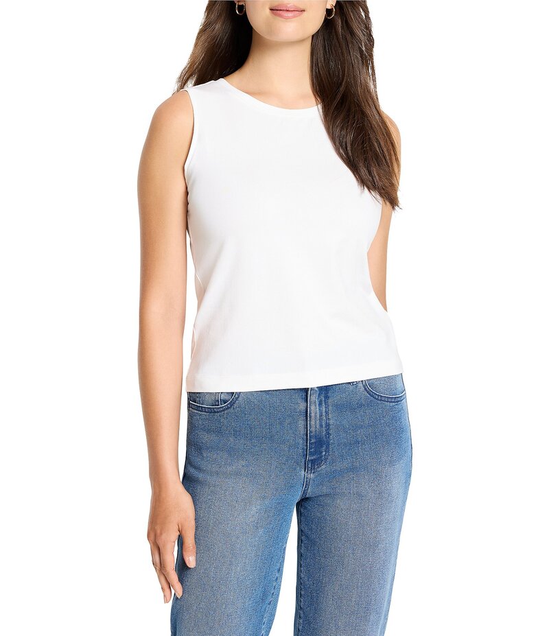 ニックアンドゾー レディース トップス Tシャツ ノースリーブ ニット NIC + ZOE Perfect Knit Layer Round Neck Sleeveless Tank Paper White ホワイト